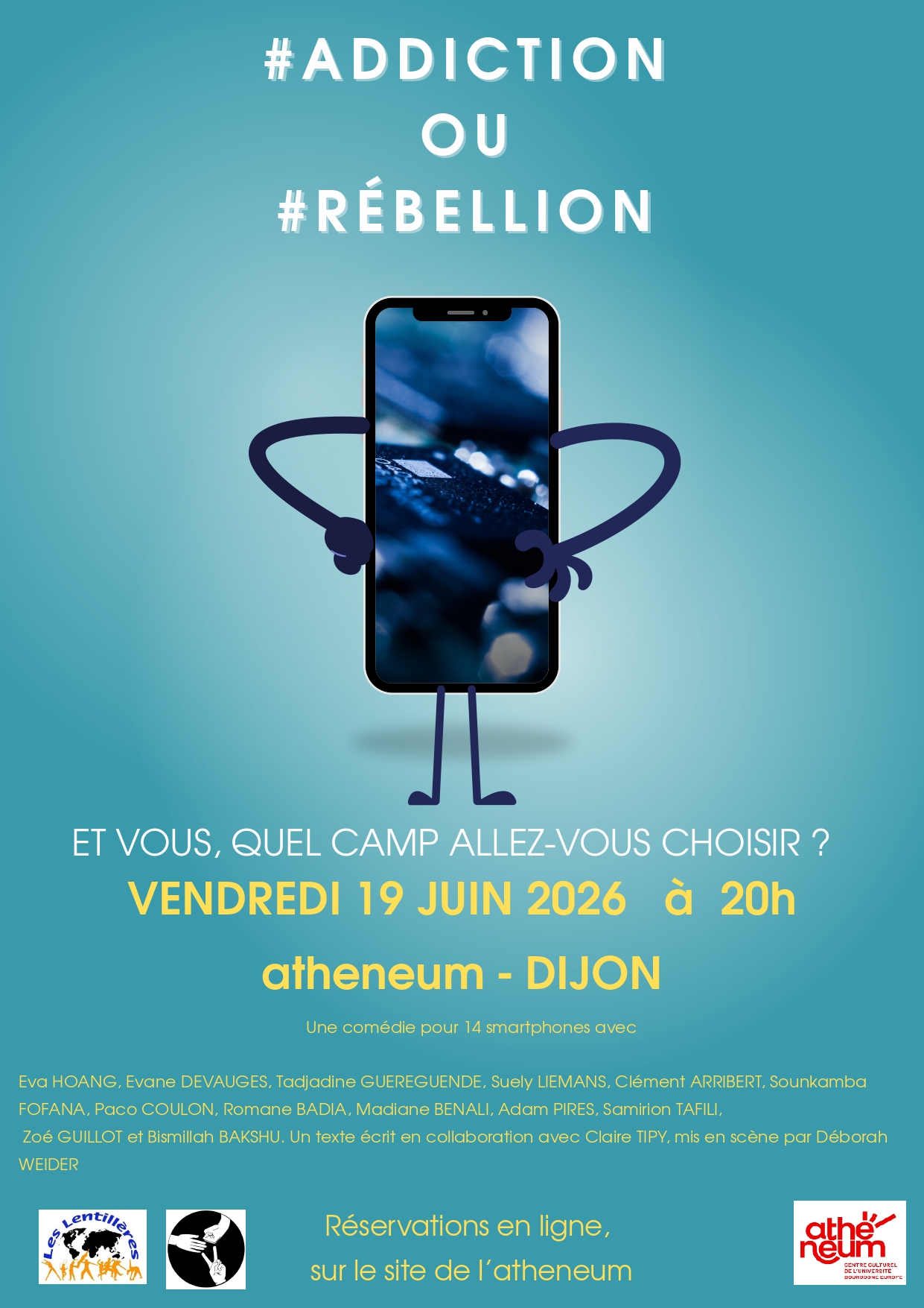 [Théâtre] – #Addiction ou #Rebellion, Collège Les Lentillères en collaboration avec Claire Tipy 🗓